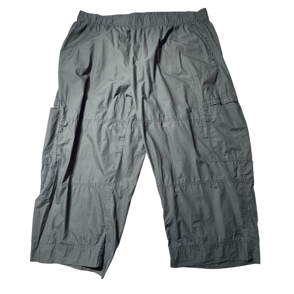 Old Navy Barrel Leg Pants Women 2X Green Comfort Waistband Gorpcore Utility